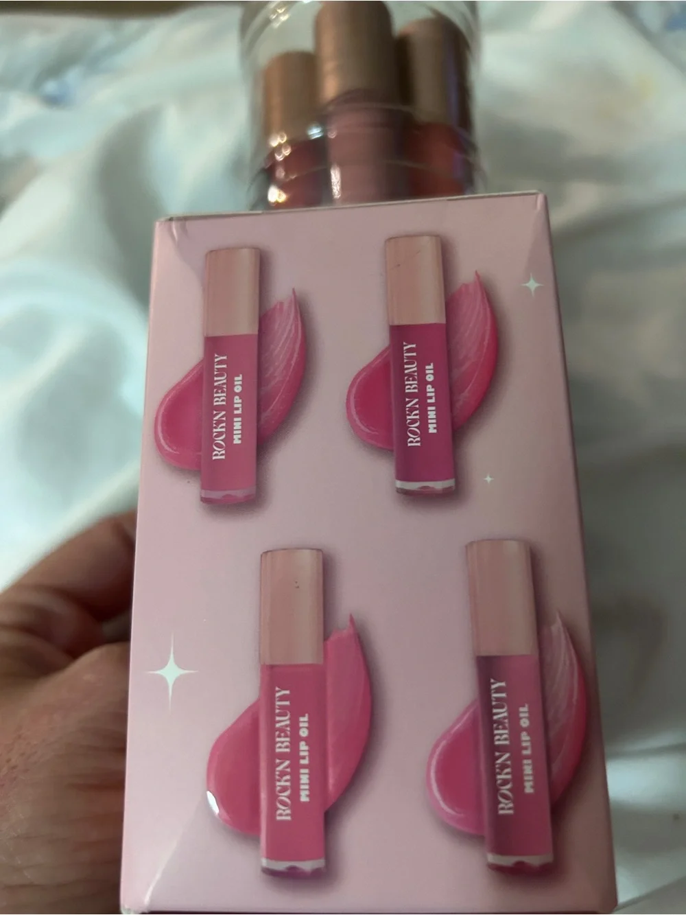 Pink Mini Water Dispenser Makeup Organizer with 6mini oil lip sets